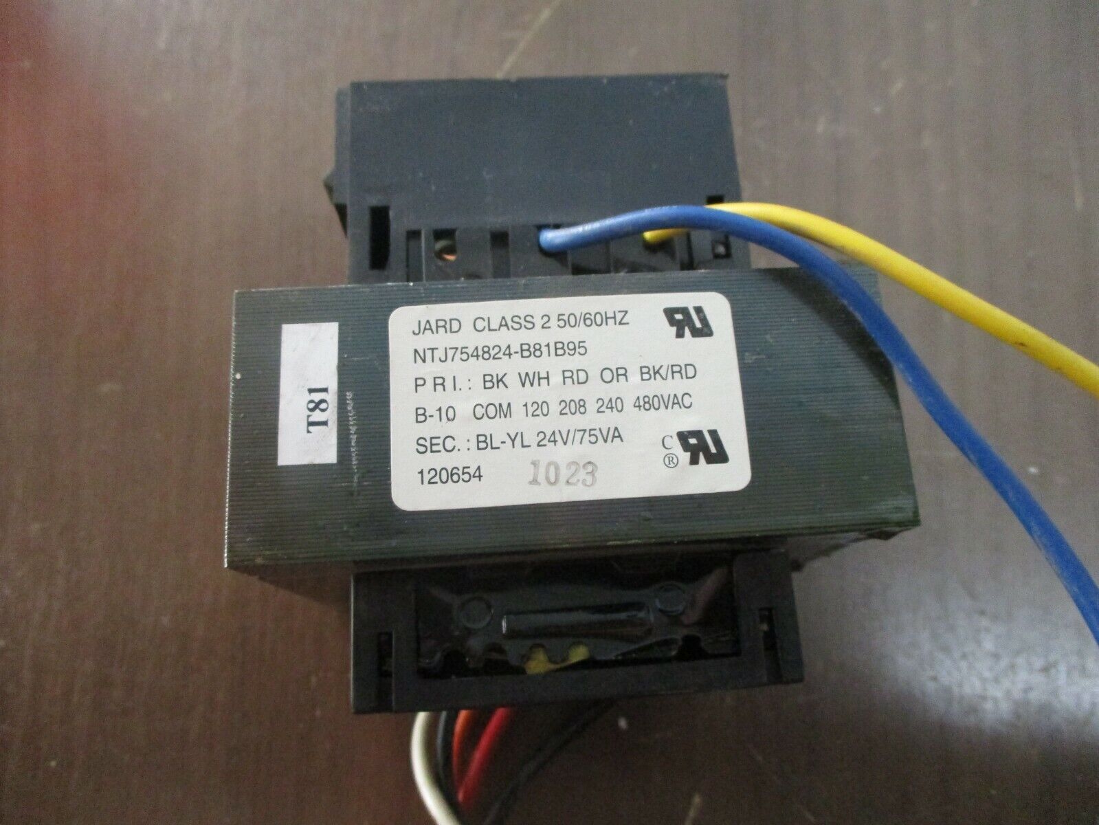 Jard Transformer NTJ754824-B81B95 75VA Pri: 120/208/240/480V Sec: 24V 50/60Hz