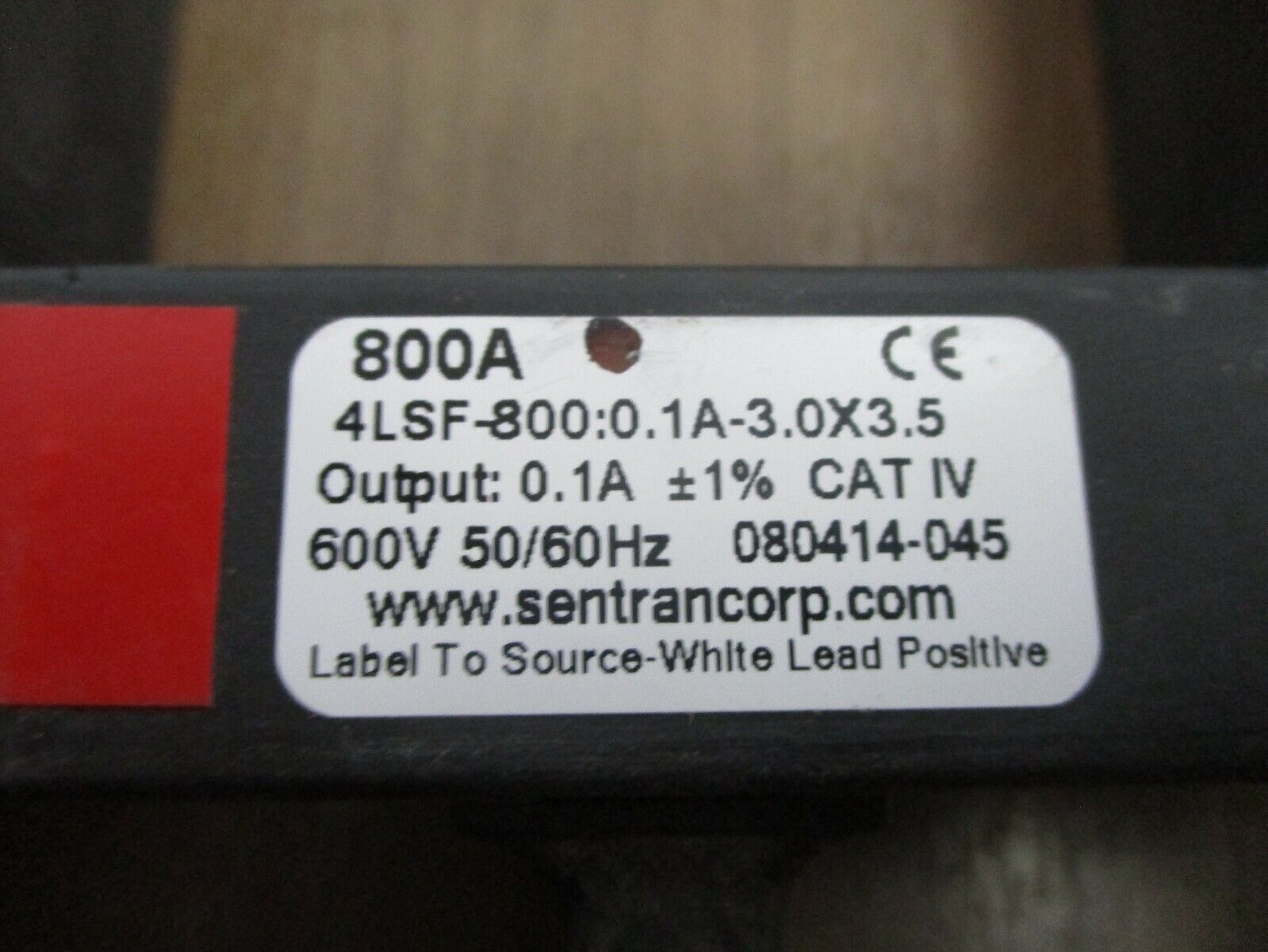 Sentran Current Sensor 4LSF-800:0.1A-3.0X3.5 800A 600V 50/60Hz Output: 0.1A Used