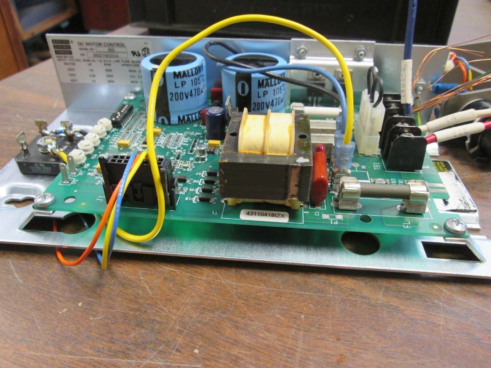 Bodine DC Motor Control Model 850 850ZYKE0034 115VAC 50/60Hz 9.0A 1Ph Used