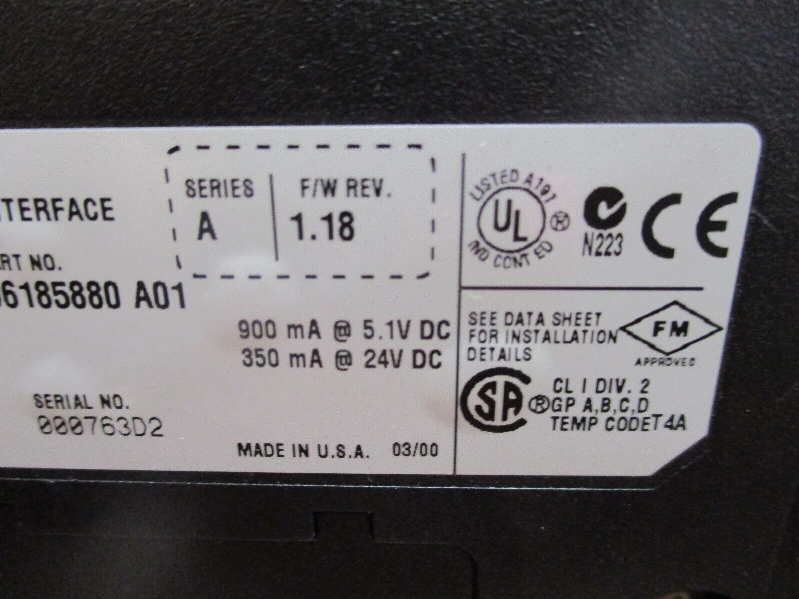 Allen-Bradley ControlLogix Ethernet TCP/IP Comm Interface 1756-ENET/A Used