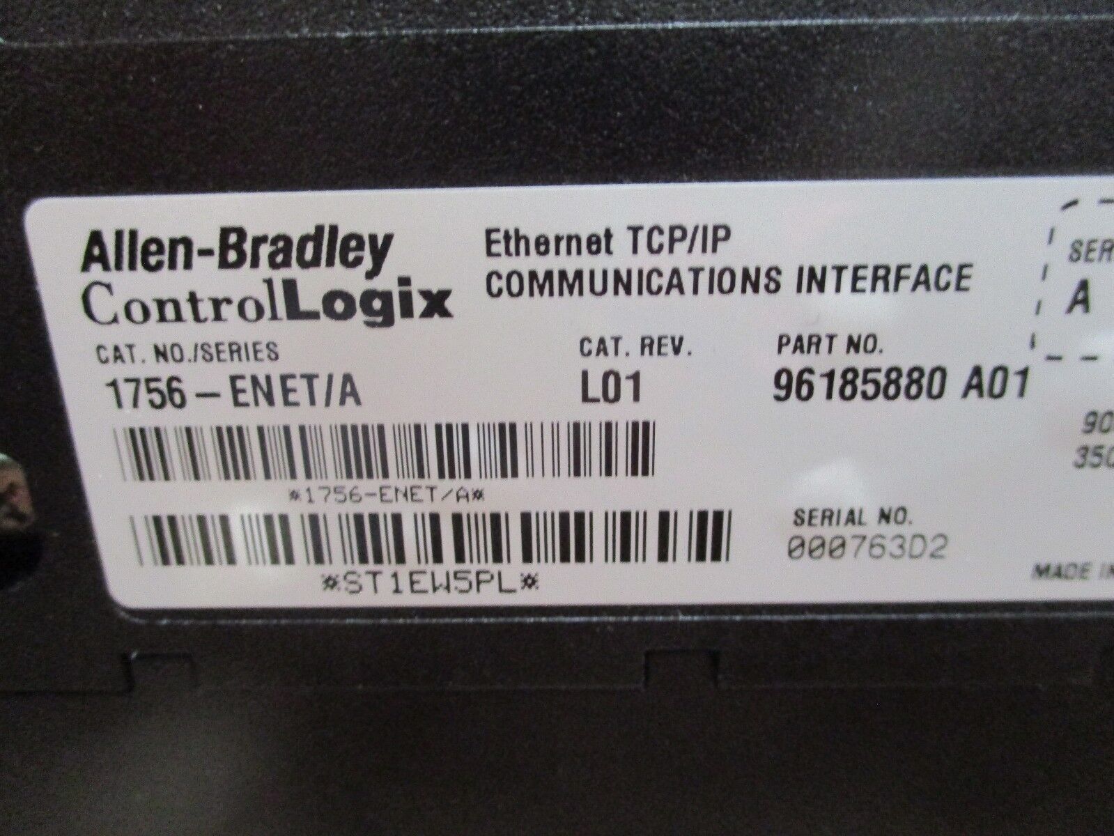 Allen-Bradley ControlLogix Ethernet TCP/IP Comm Interface 1756-ENET/A Used