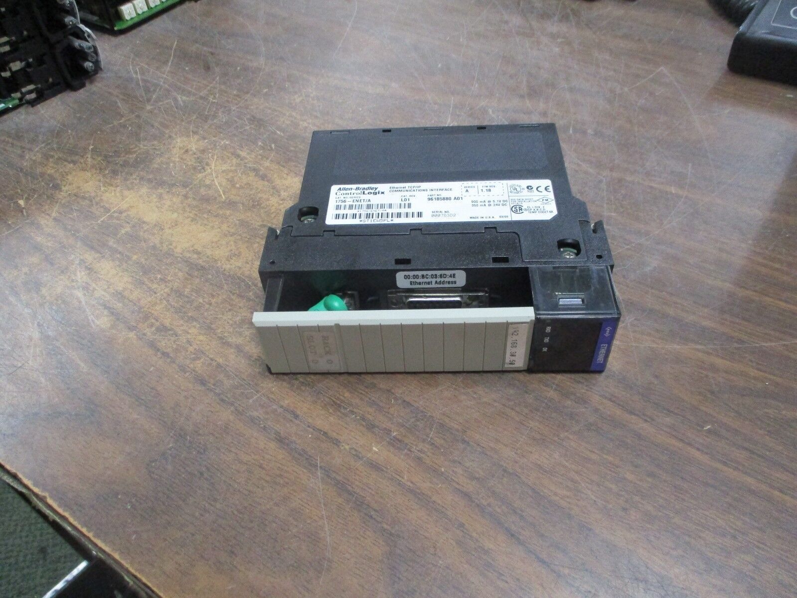 Allen-Bradley ControlLogix Ethernet TCP/IP Comm Interface 1756-ENET/A Used