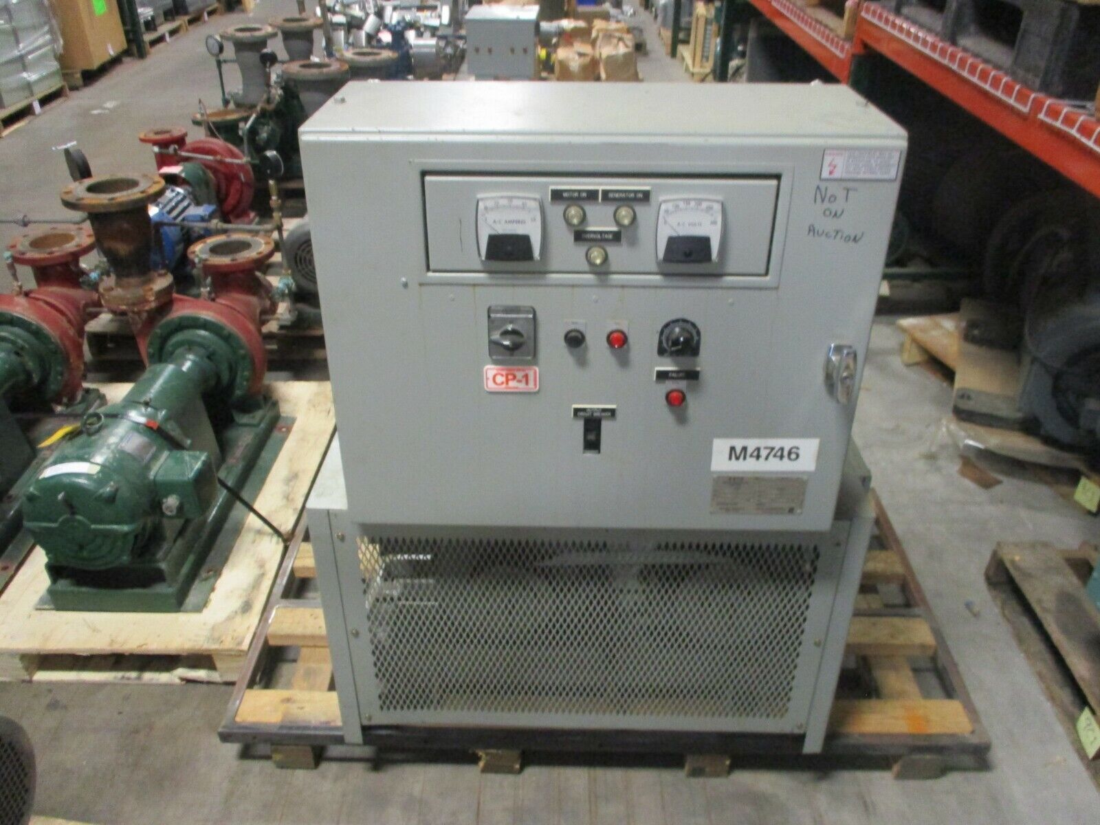 Kato Brushless Synchronous AC Generator w/Control Panel 4P82-0413 10HP 5KW Used