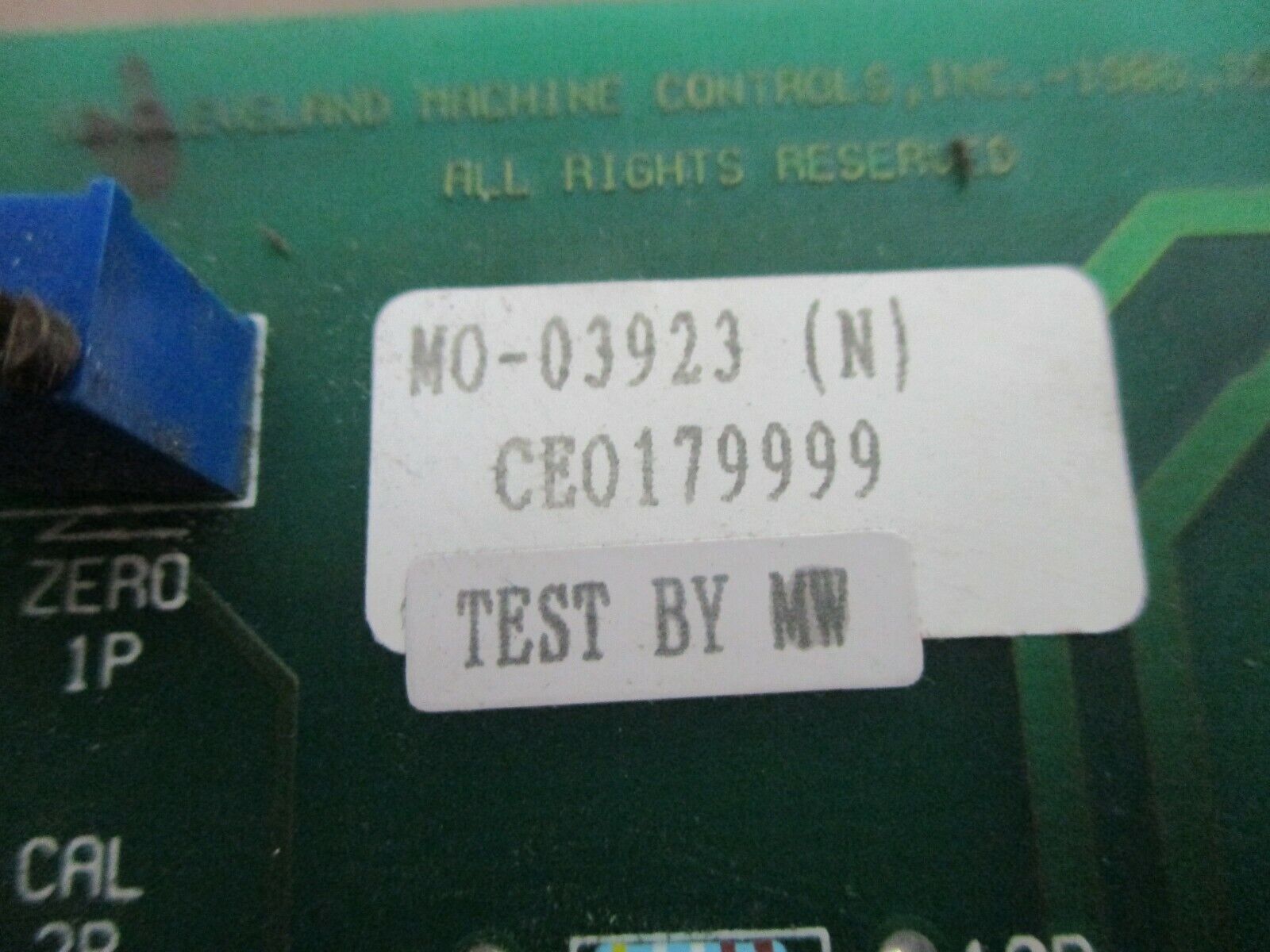 Cleveland Machine Tensi-Master Board MO-03923 Used