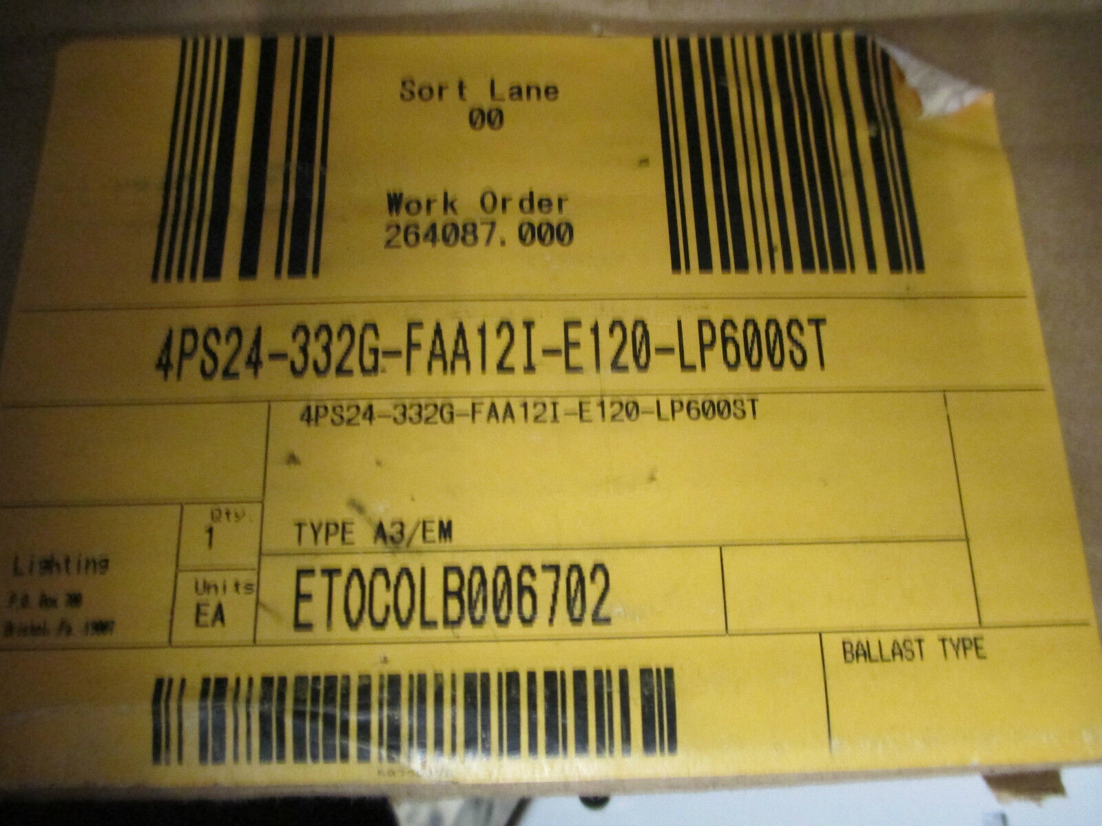 Bodine Light Ceiling Fixure 4PS24-332G-FAA12I-E120-LP600ST 48x24" New Surplus