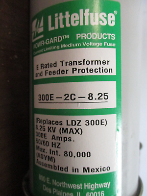 Littelfuse Powr-Gard Fuse 300E-2C-8.25 300E 8.25kV 50/60Hz New Surplus
