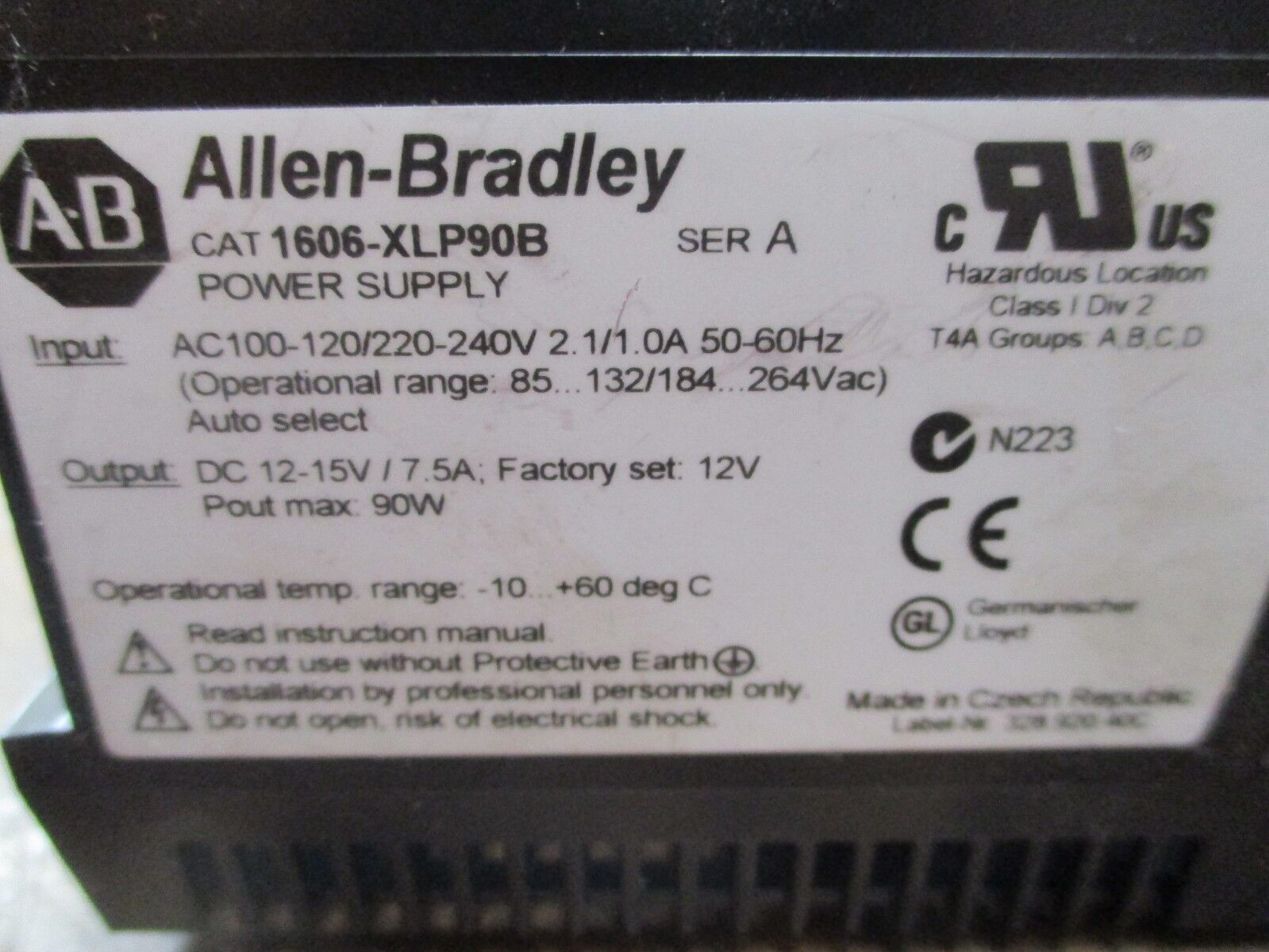 Allen-Bradley Power Supply 1606-XLP90B Ser. A Used