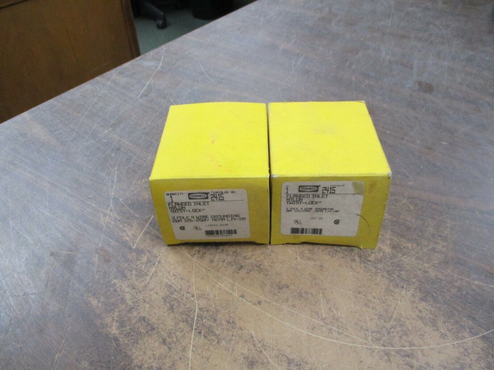 Hubbell Twist-Lock Flanged Inlet 2415 20A 125/250V 3P 4W *Lot of 2* New Surplus