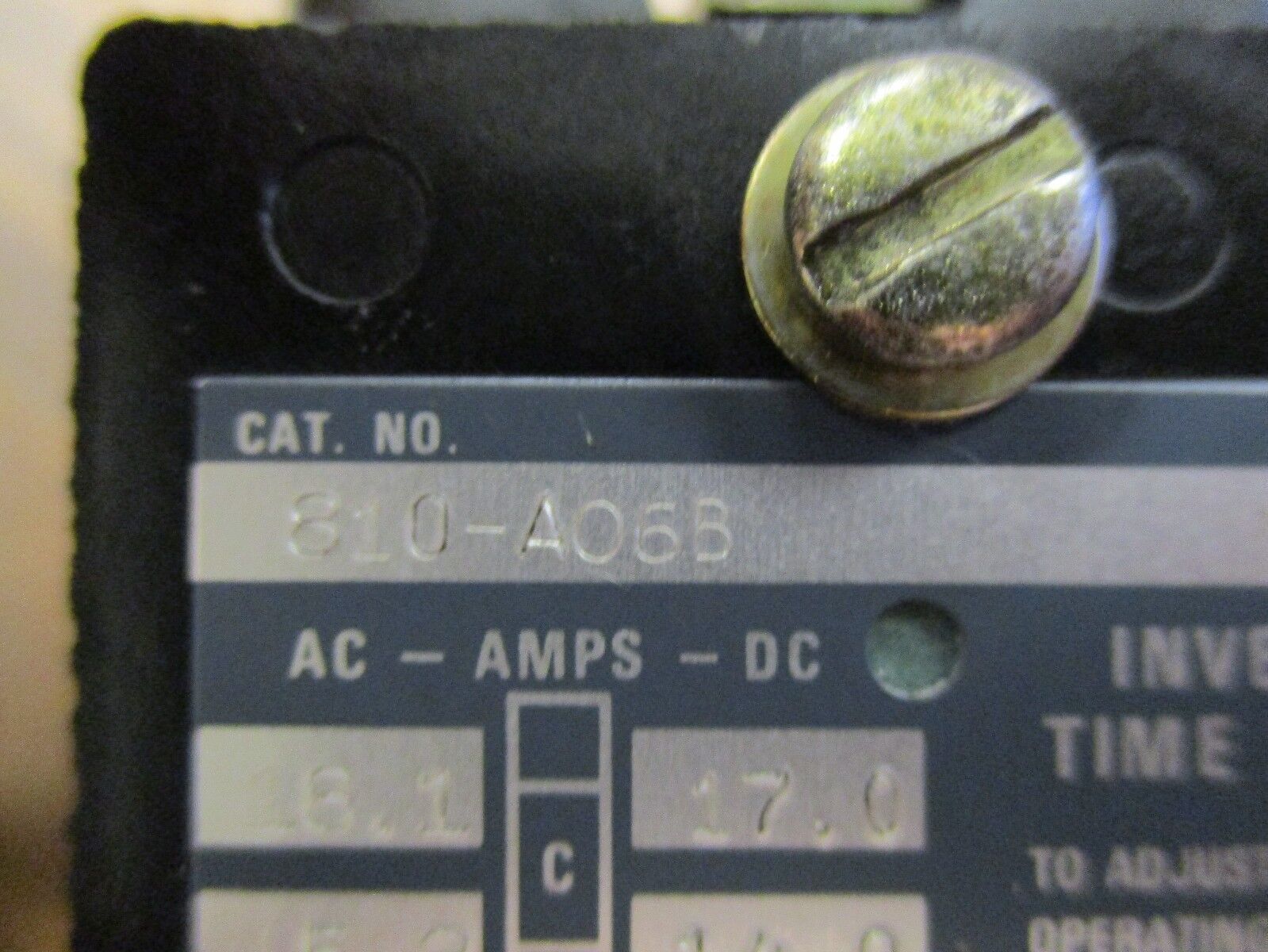 Allen-Bradley Inverse Time Relay 810-AO6B 600V Max 12A Continuous Used