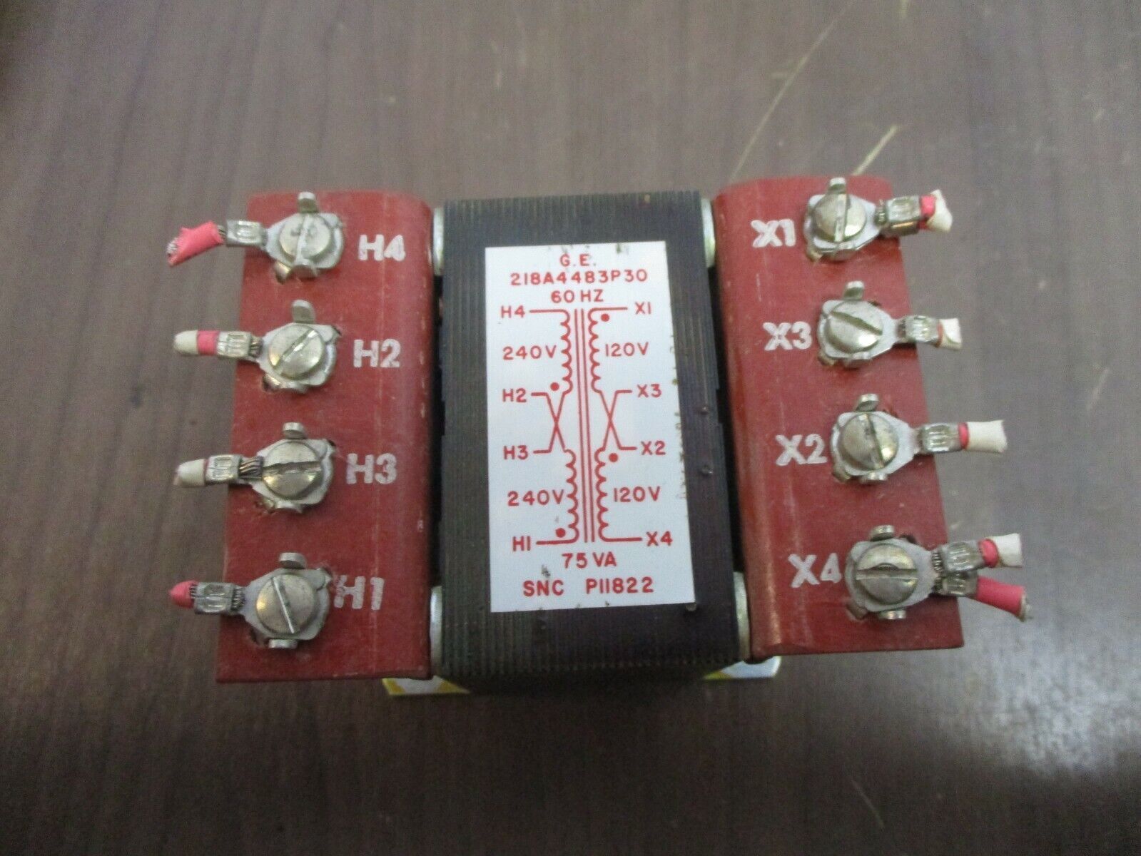 GE Transformer 218A4483P30 75VA Pri: 240V Sec: 120V 60Hz Used
