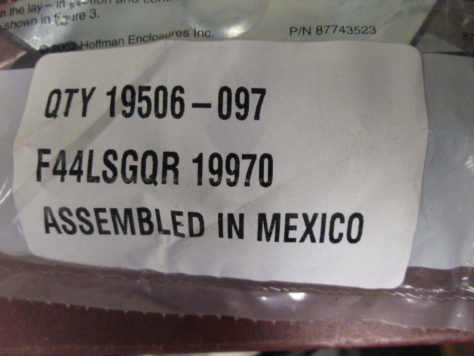 Hoffman Wireway Sealing Plate F44LSGQR *Lot of 4* New Surplus