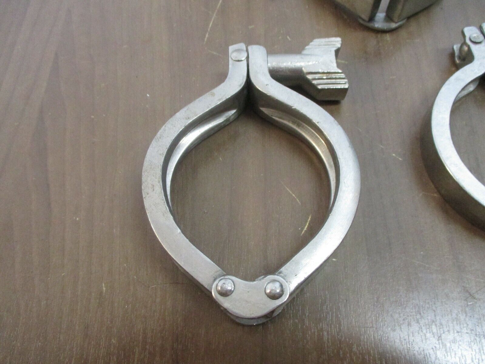 Misc. Brand Stainless Steel Sanitary Clamp Size: 2.5" *Lot of 3* Used