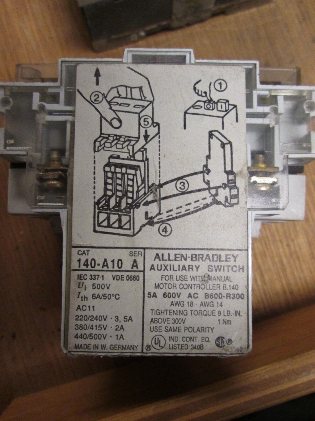 Allen-Bradley Manual Starter 140-MN-0100 140-A10 .6-1A Range *Lot of 3* Used