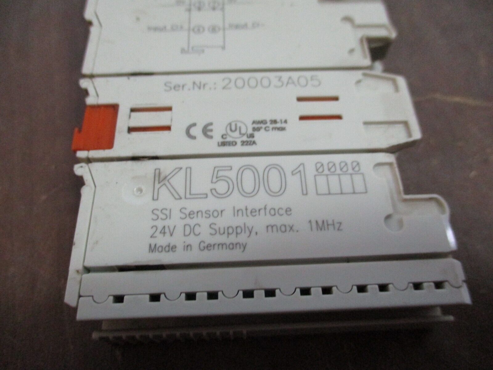 Beckoff SSI Sensor Interface Module KL5001 24VDC 1MHz Used