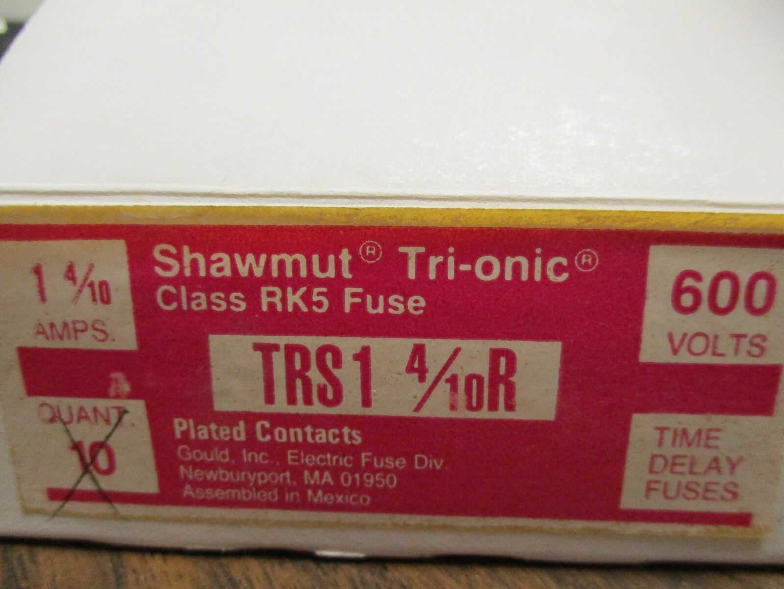 Gould Shawmut Tri-onic Fuse TRS1 4/10R 1.4A 600V *Box of 8* New Surplus