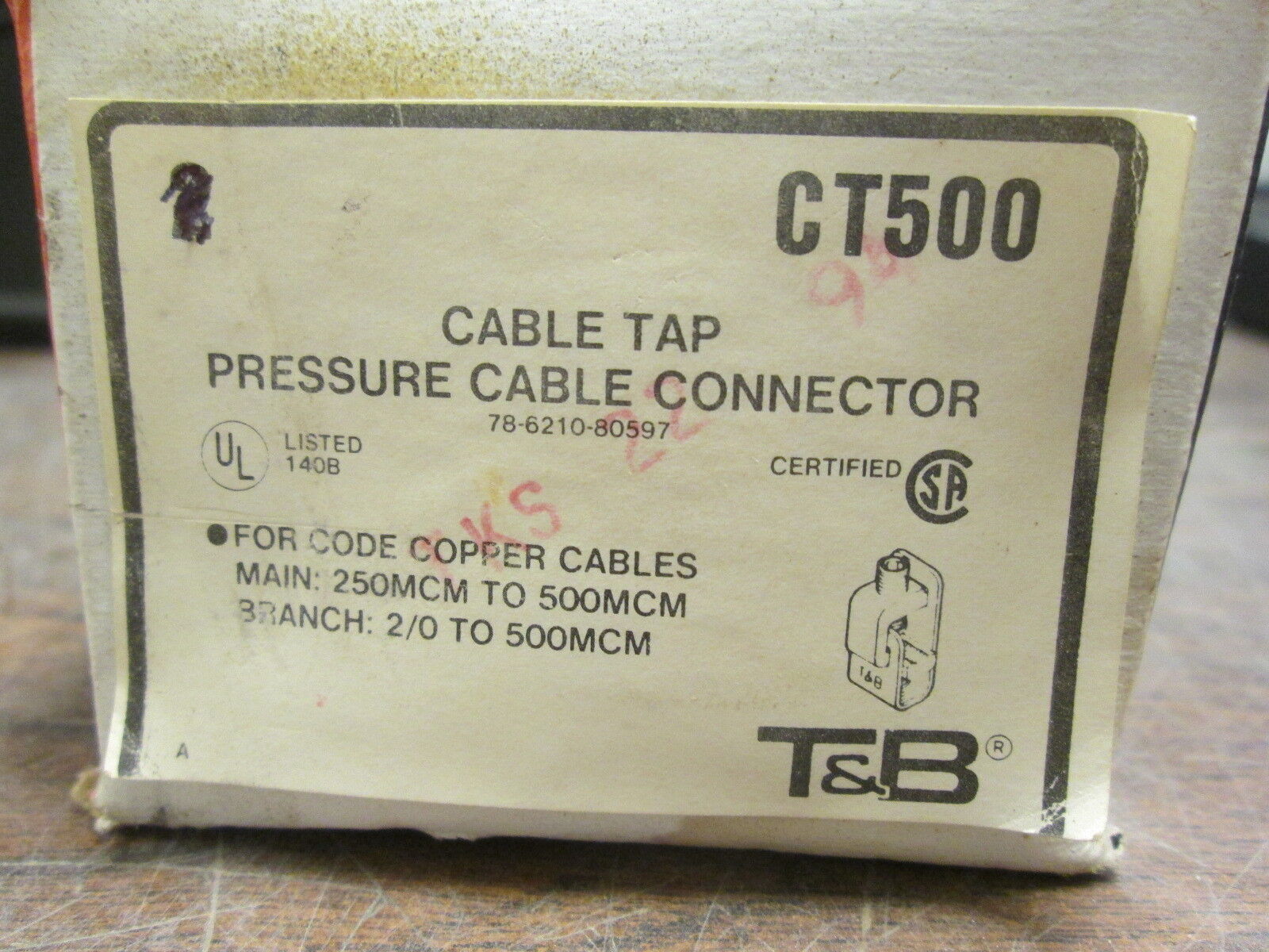 Thomas & Betts Cable Tap Pressure Cable Connector CT500 New Surplus