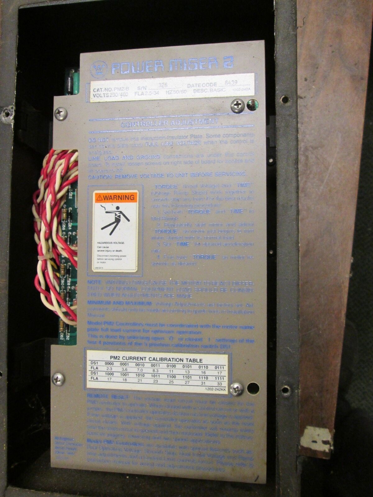 Westinghouse Power Miser 2 PM2-B 230/460V 2.5-34 FLA 50/60Hz Used