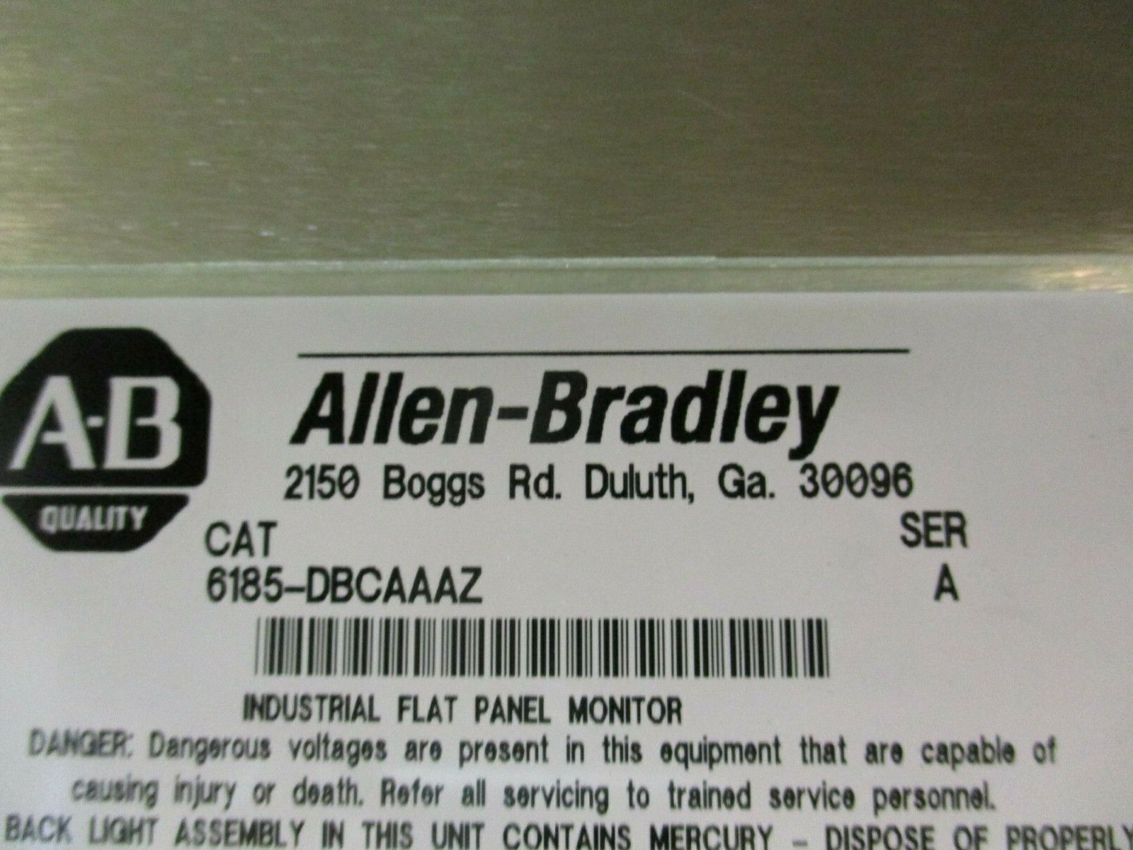 Allen-Bradley Industrial Flat Panel HMI 6185-DBCAAAZ Ser. A 100-120/200-240V