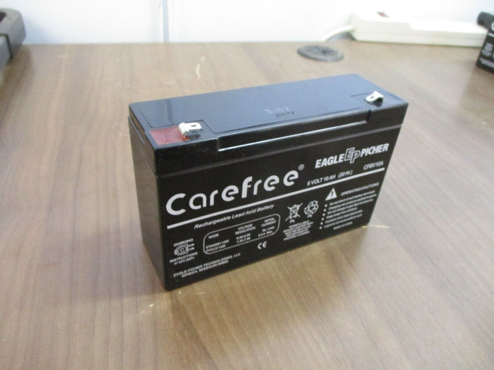 Eagle Picher Carefree Lead Acid Battery CF6V10A 6V 10AH *No Box* New Surplus