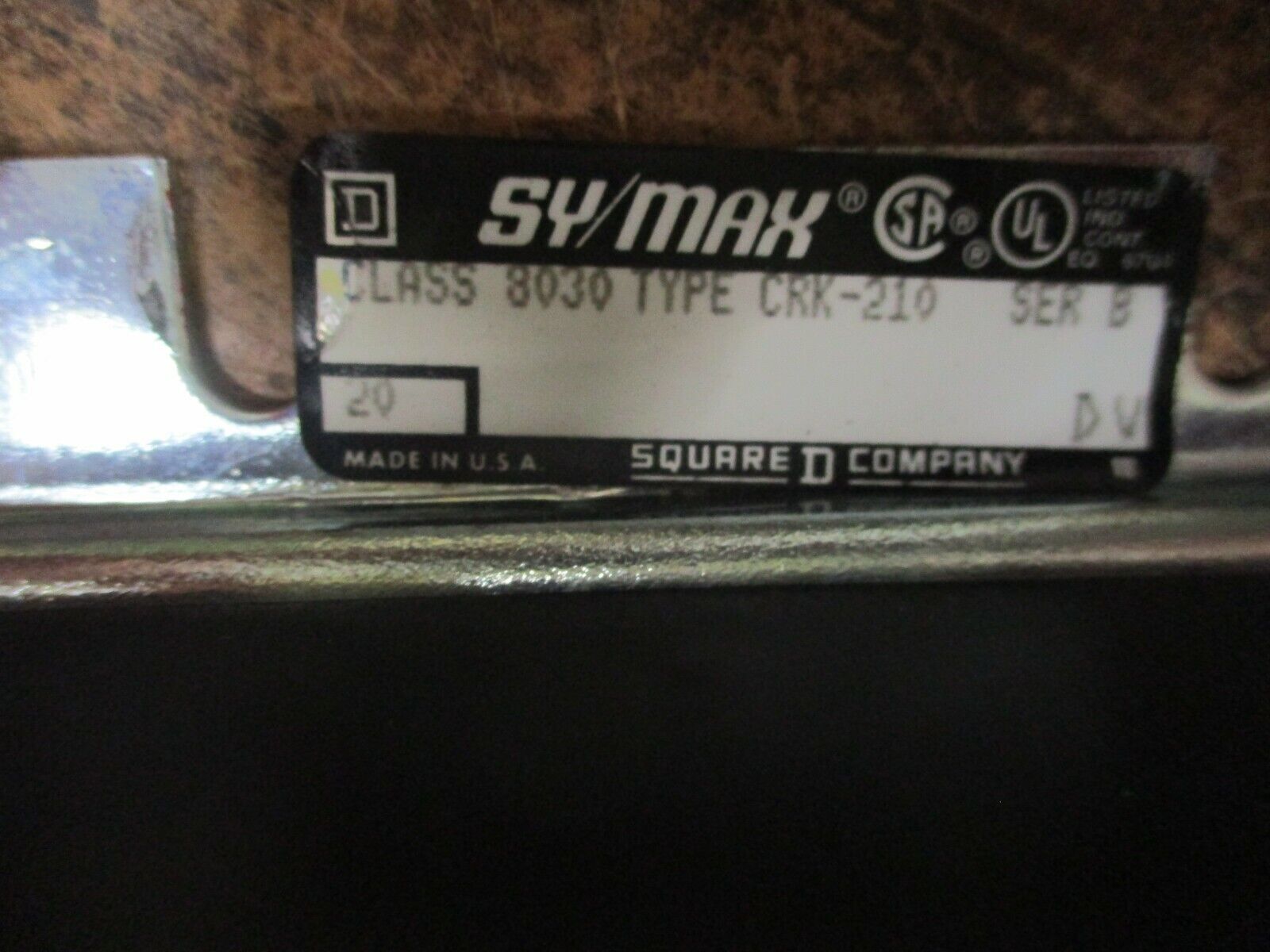 Square D I/O Rack Assembly 8030 CRK-210 Ser. B Used