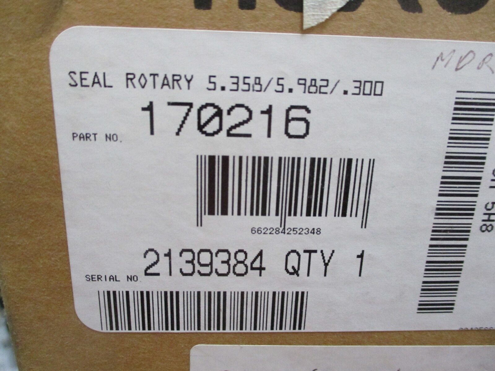 Nexen Rotary Seal 170216 5.358/5.982/0.300 New Surplus
