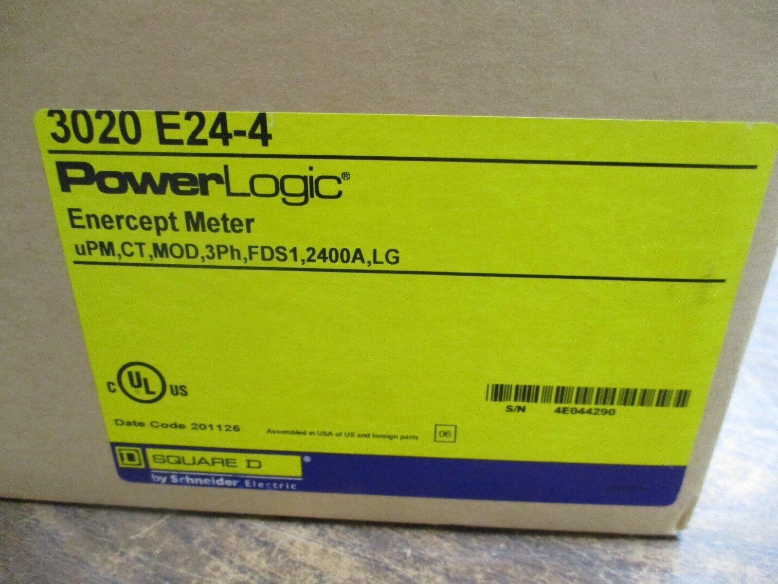 Square D PowerLogic Enercept Meter 3020 E24-4 2400A 3Ph New Surplus