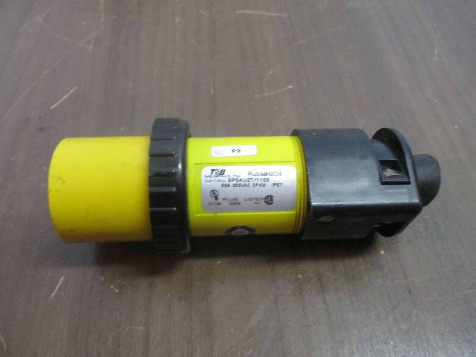 Thomas & Betts Russellstoll Plug 9P54U2T / 1100 50A 250V 3P 4W *Broken Fitting*