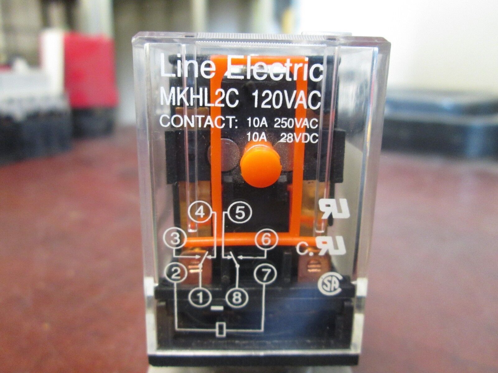 Line Electric Relay MKHL2C 120VAC w/ Base Used