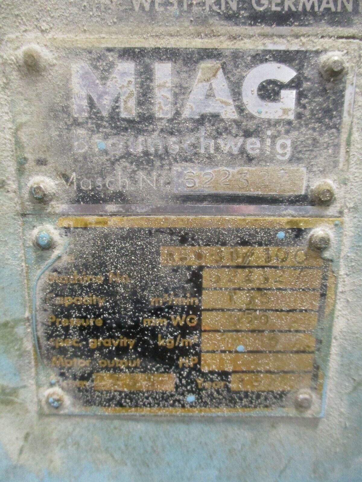 MIAG Blower Package RSO 31/100 100HP 135 Cubic m/min Used