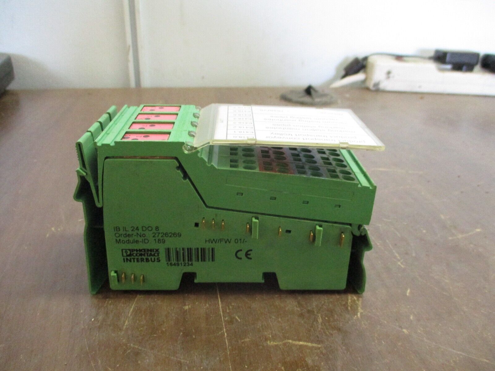 Phoenix Contact IBIL24DO8 Interbus Coupler 2726269 HW: 01 w/ Terminal Cover Used