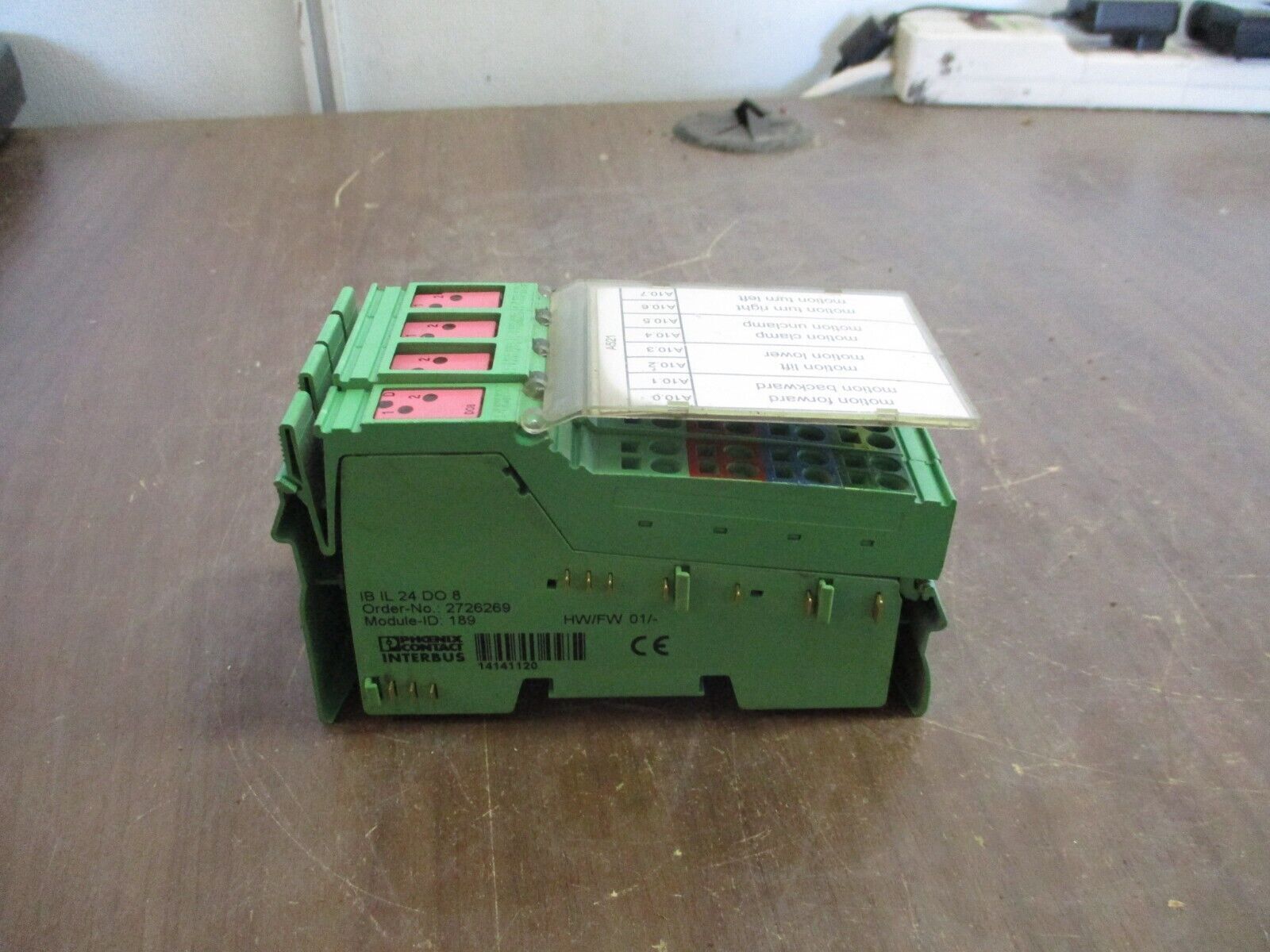 Phoenix Contact IBIL24DO8 Interbus Coupler 2726269 HW: 01 w/ Terminal Cover Used