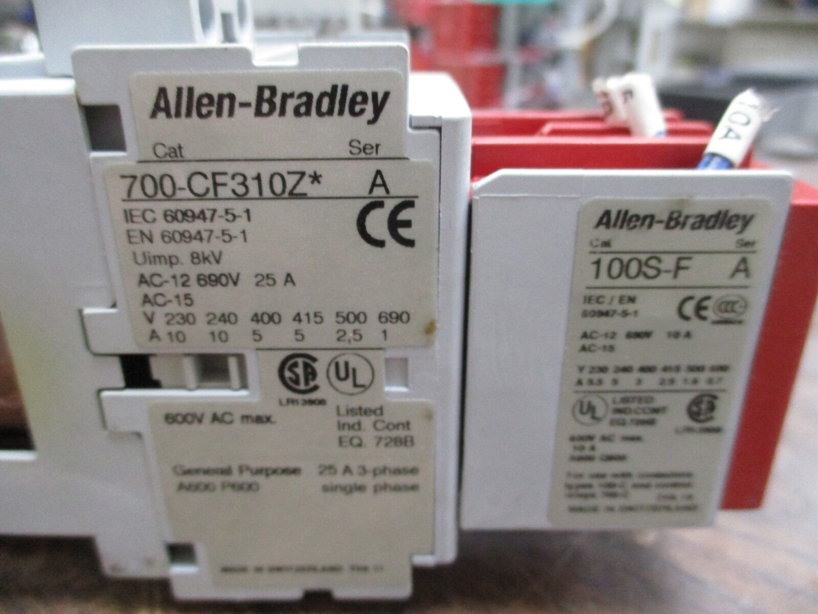 Allen-Bradley Safety Contactor 700S-CF440DJC 24VDC Coil 25A 600V Used