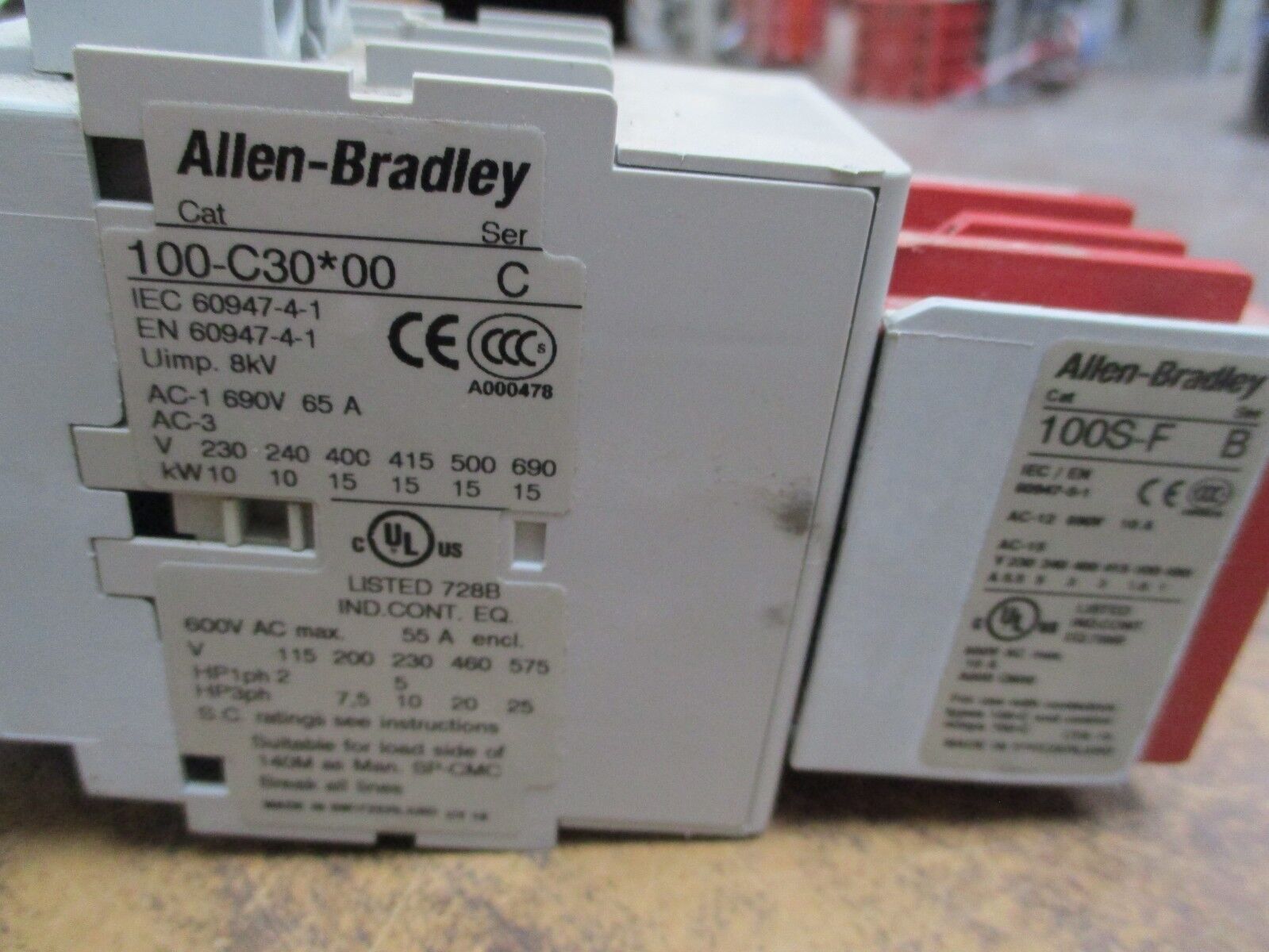 Allen-Bradley Safety Contactor 100S-C30D14C 120V Coil 55A 600V Used