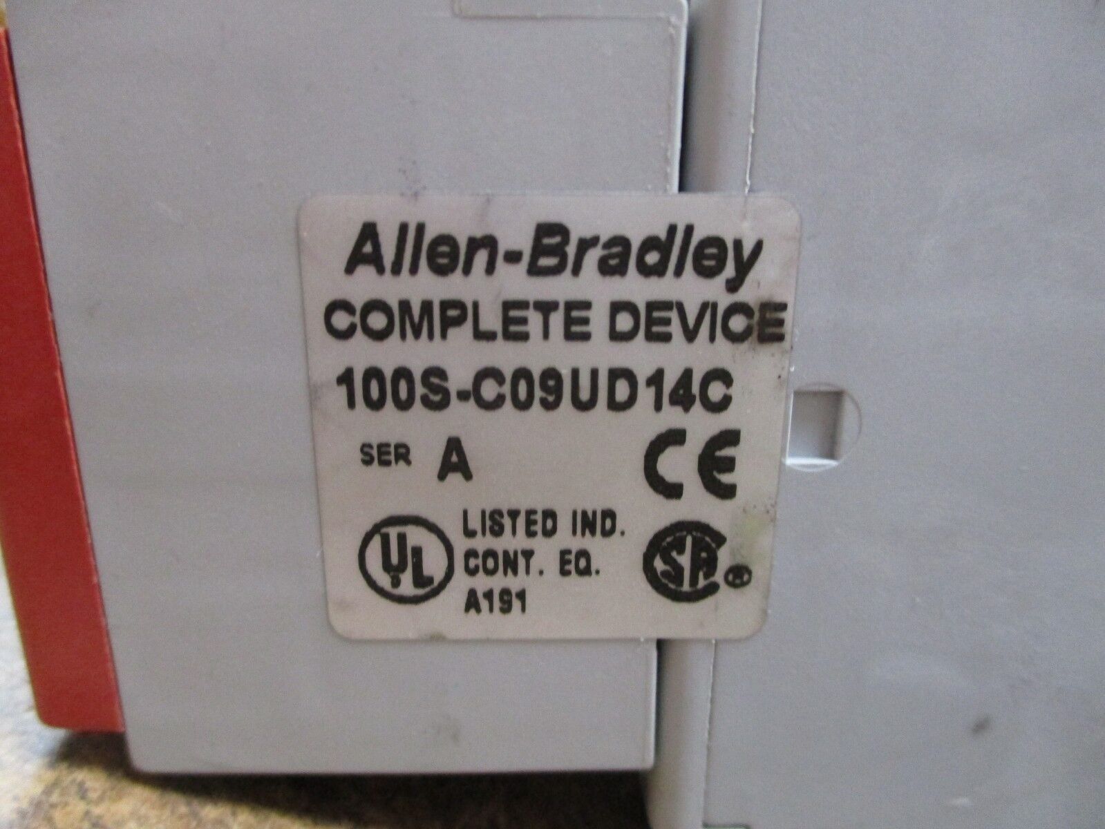 Allen-Bradley Safety Contactor 100S-C09UD14C 120V Coil 25A 600V Used