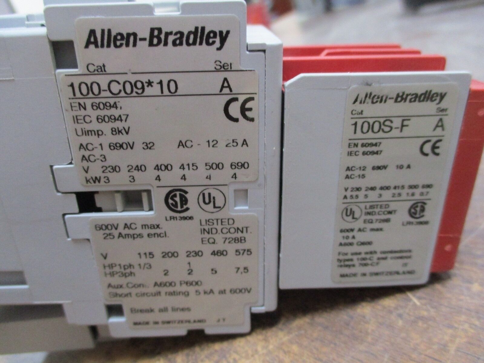 Allen-Bradley Safety Contactor 100S-C09UD14C 120V Coil 25A 600V Used