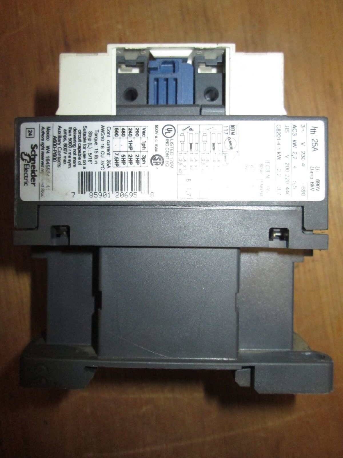 Telemecanique Contactor LC1 D09 120V Coil 25A Used
