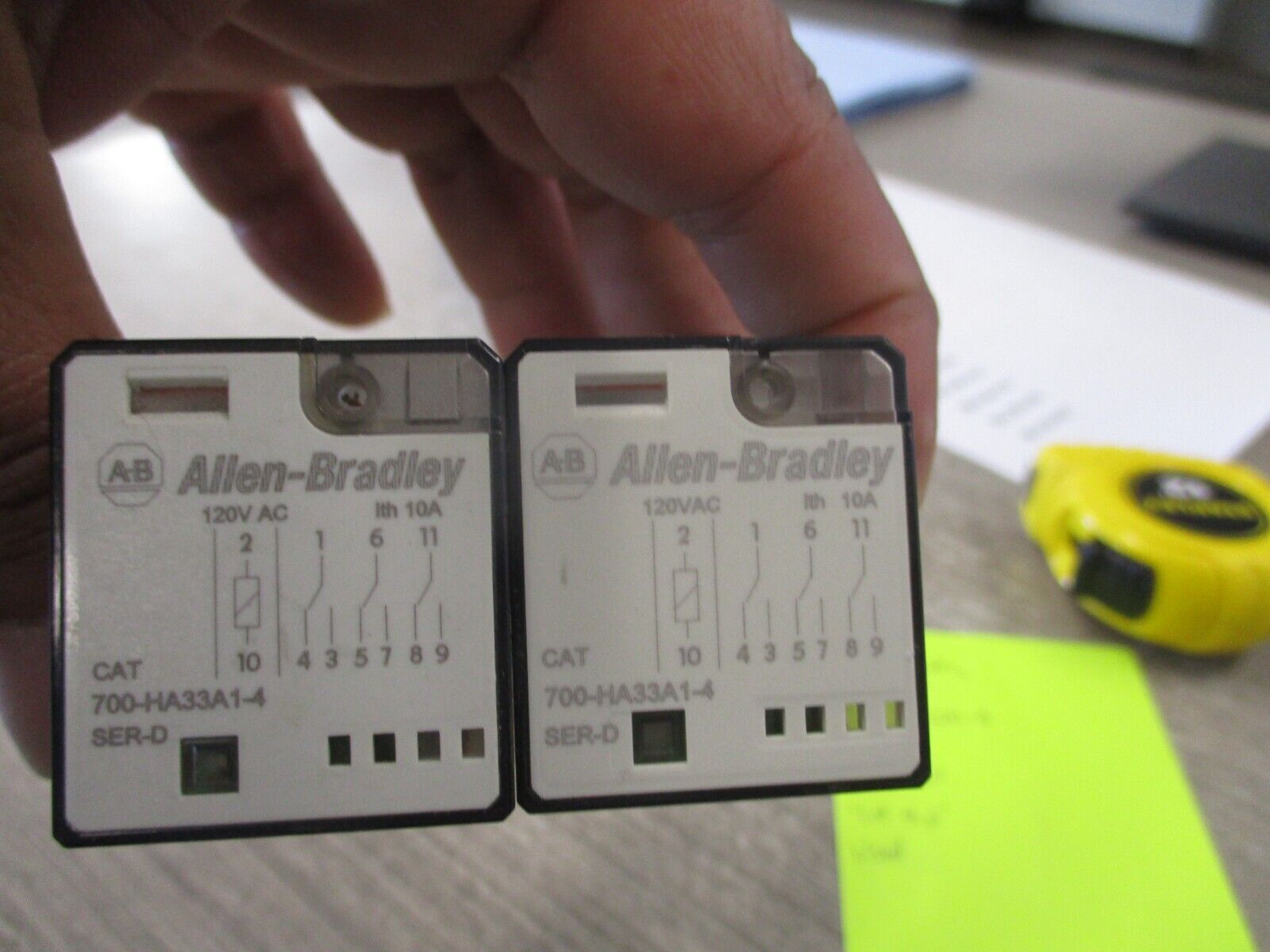 Allen-Bradley Relay 700-HA33A1-4 Ser.D 120V Coil Lot of 2 Used