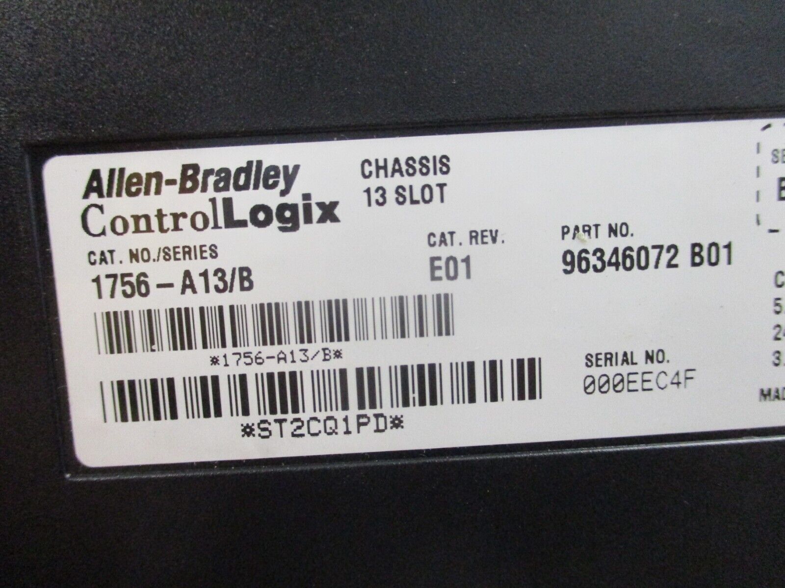 Allen-Bradley ControlLogix 13-Slot Chassis w/Power Supply 1756-A13/1756-PA75 Use