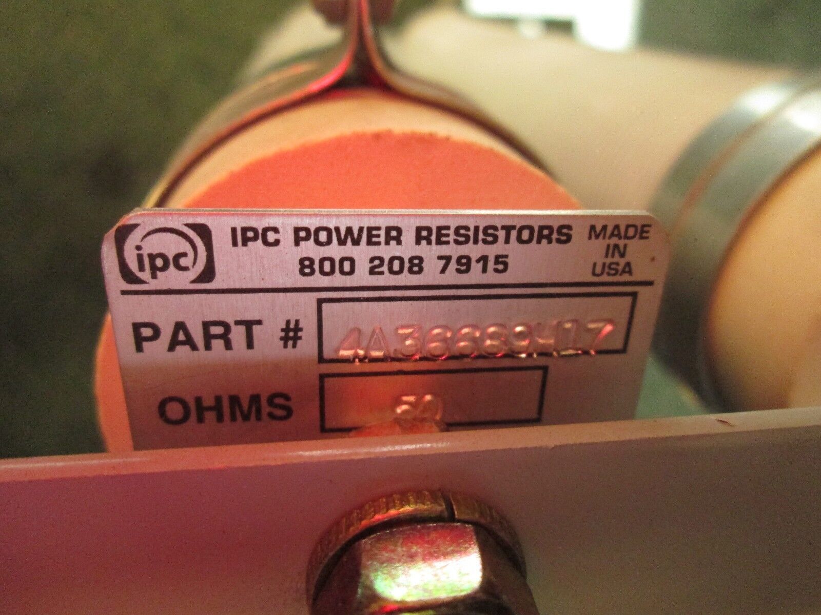 IPC Power Resistor Resistors 4A3668917 50 Ohms Used
