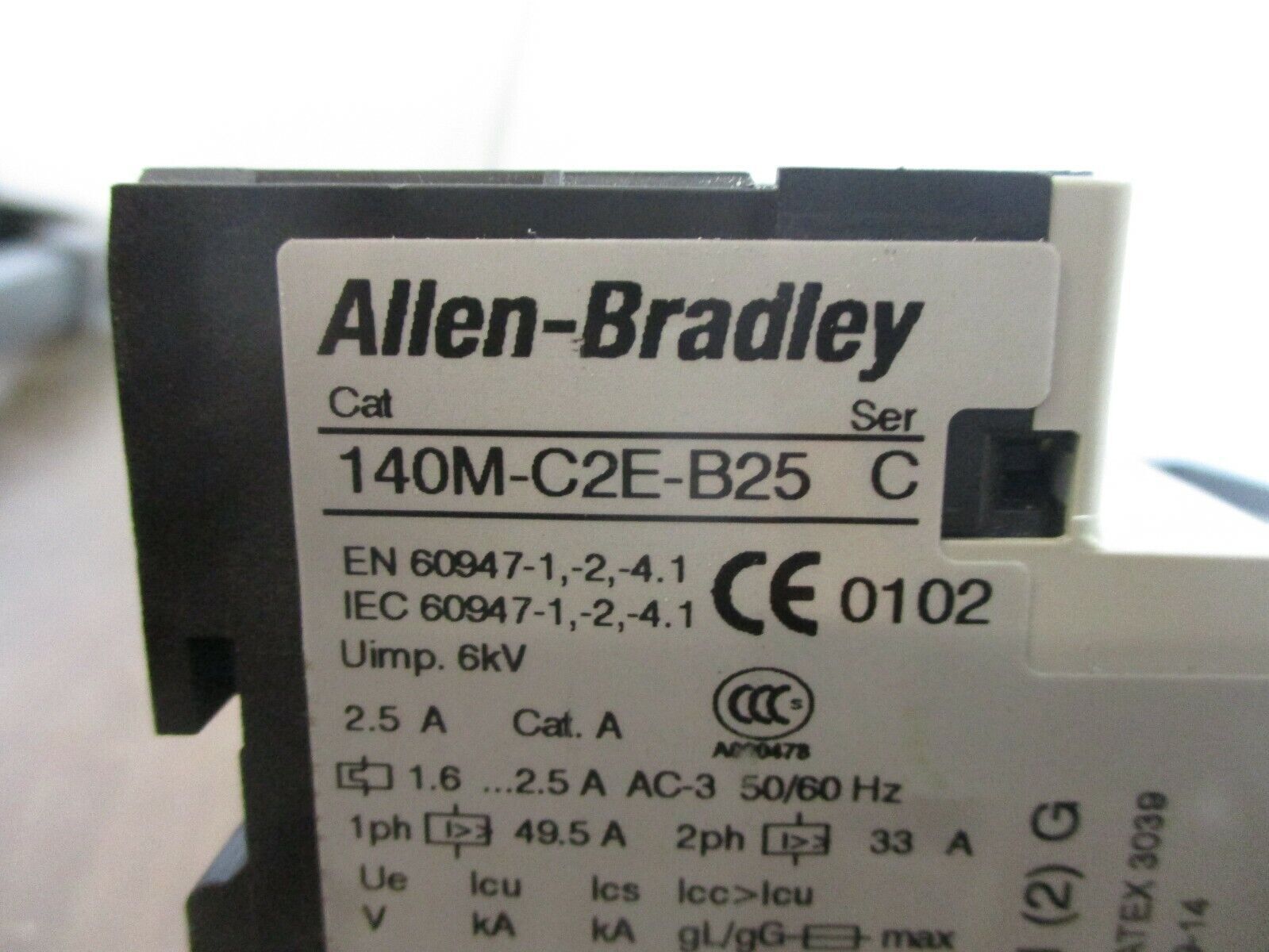 Allen-Bradley Manual Starter 140M-C2E-B25 Range: 1.6-2.5A Used