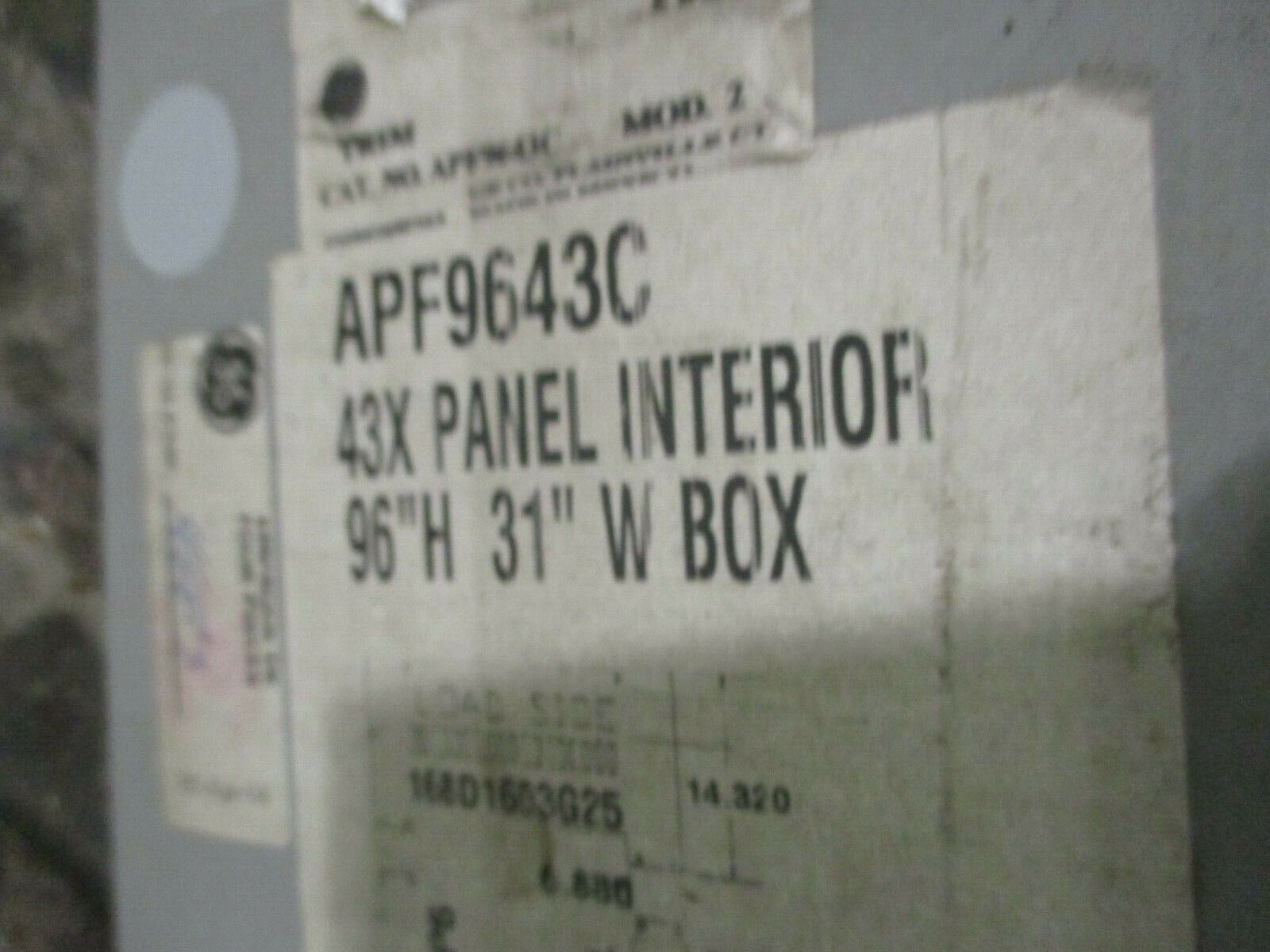 GE Panelboard Trim Kit APF9643C 96 x 31" Box *Bent Corner* Used