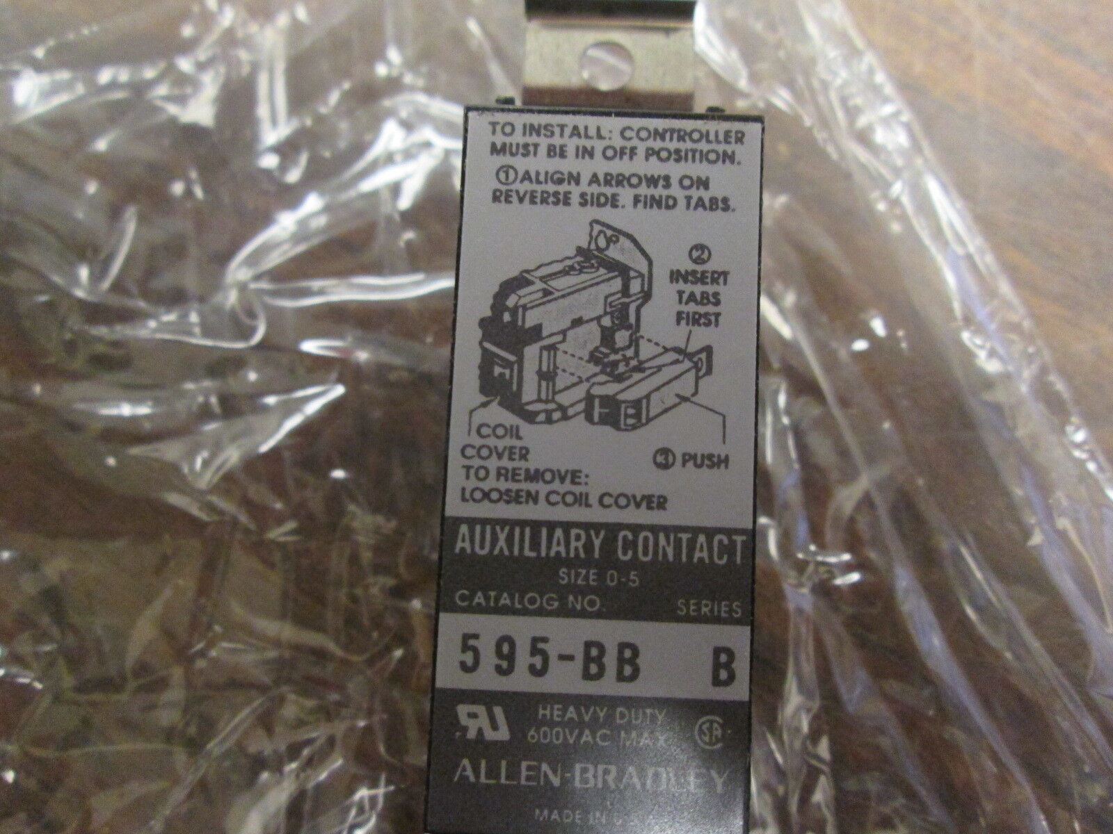 Allen-Bradley Aux Contact 595-BB 2N.C. For Size: 0-5 New Surplus