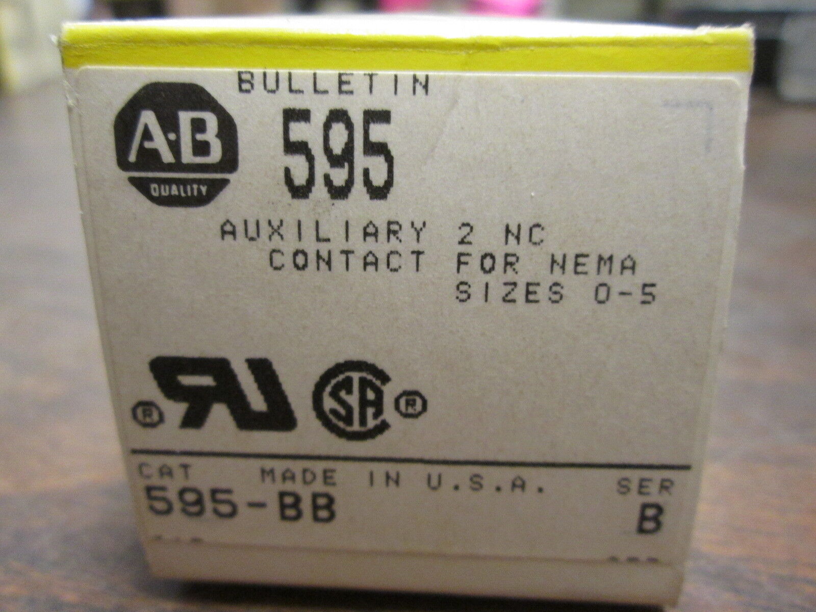 Allen-Bradley Aux Contact 595-BB 2N.C. For Size: 0-5 New Surplus