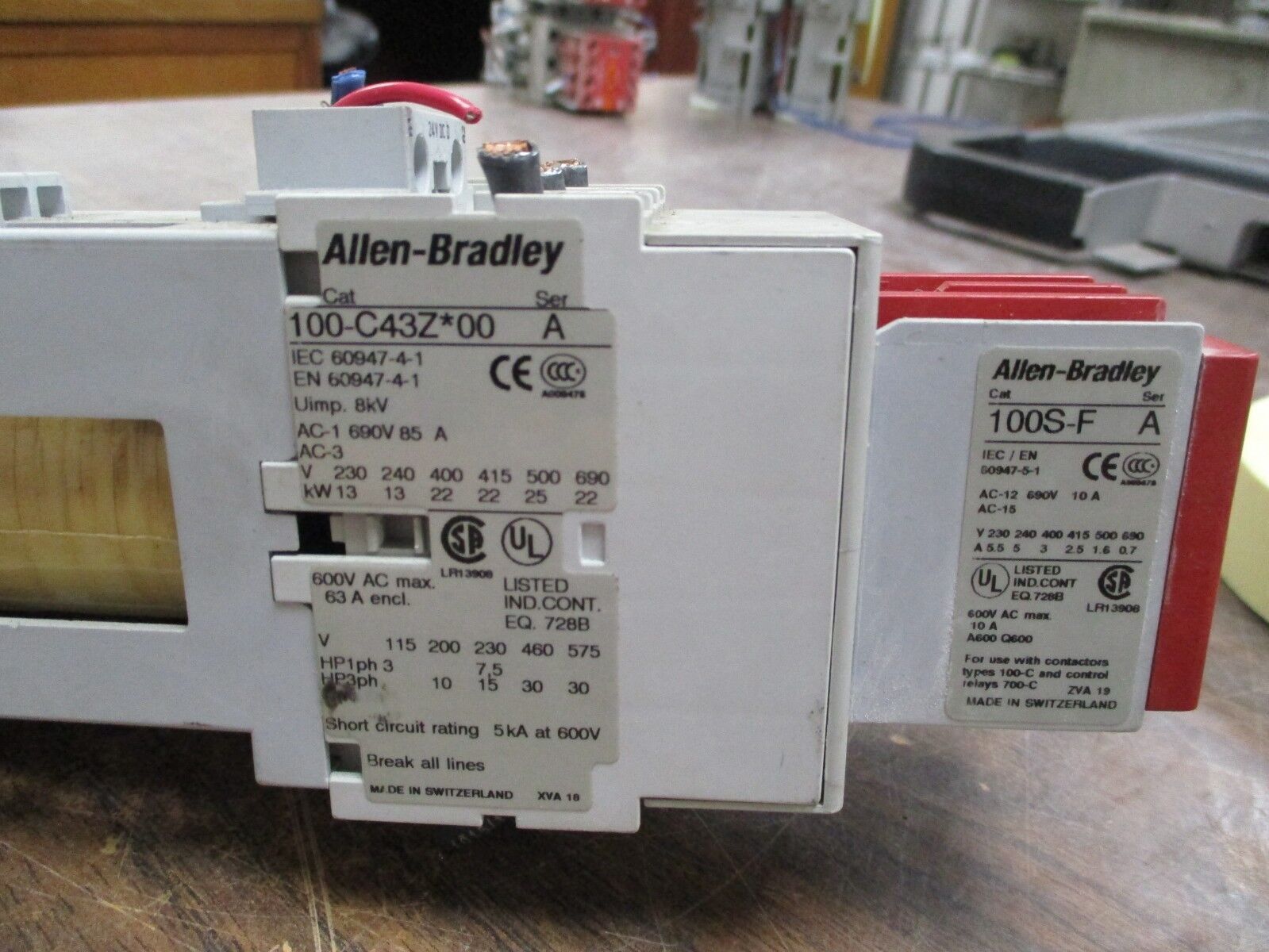 Allen-Bradley Safety Contactor 100S-C43DJ14C 24VDC Coil 63A 600V Used