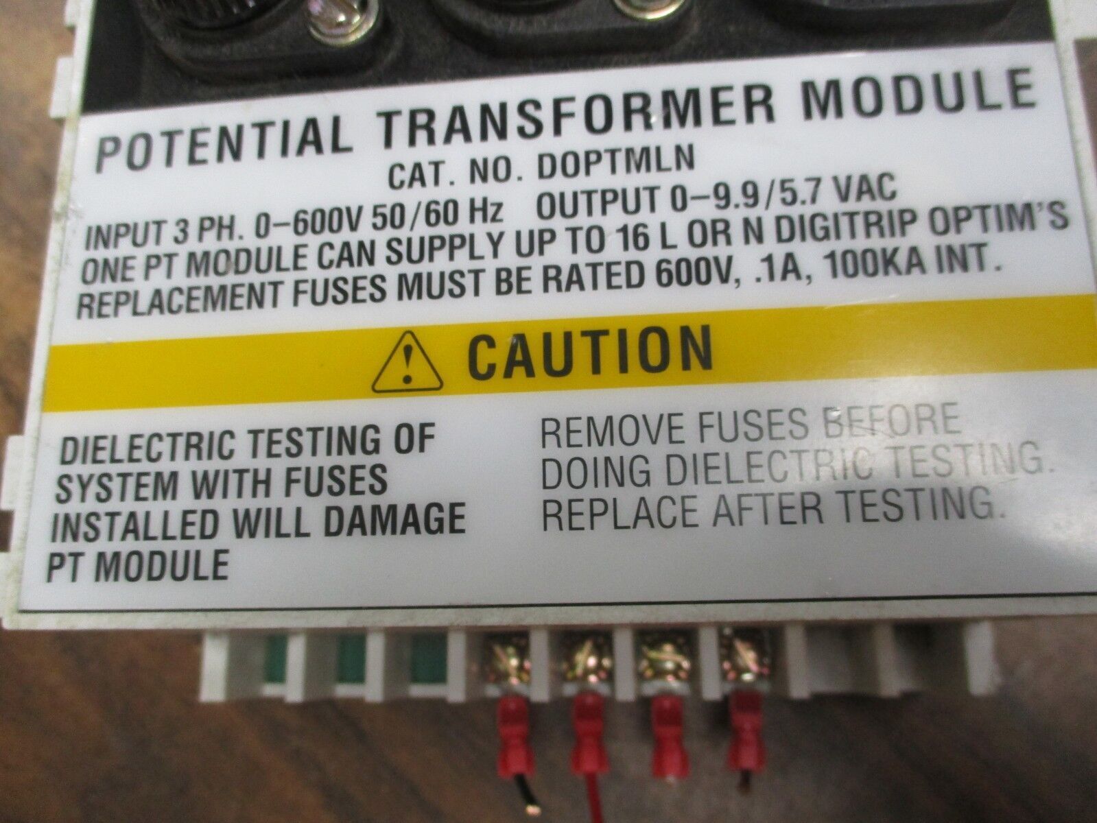 Eaton Potential Transformer Module DOPTMLN Used