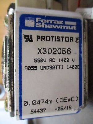Ferraz Shawmut Protistor Fuse X302056 400A 550V / 1400V Used