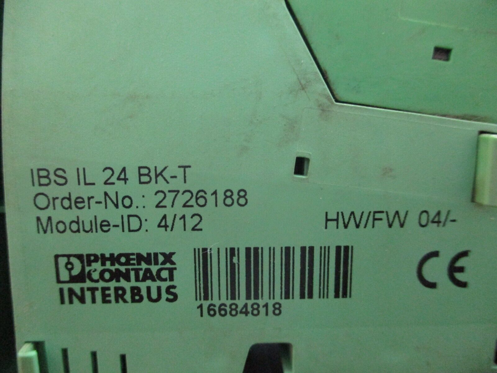 Phoenix Contact IBS IL24 BK-T Interbus Coupler 2726188 HW: 04 Used