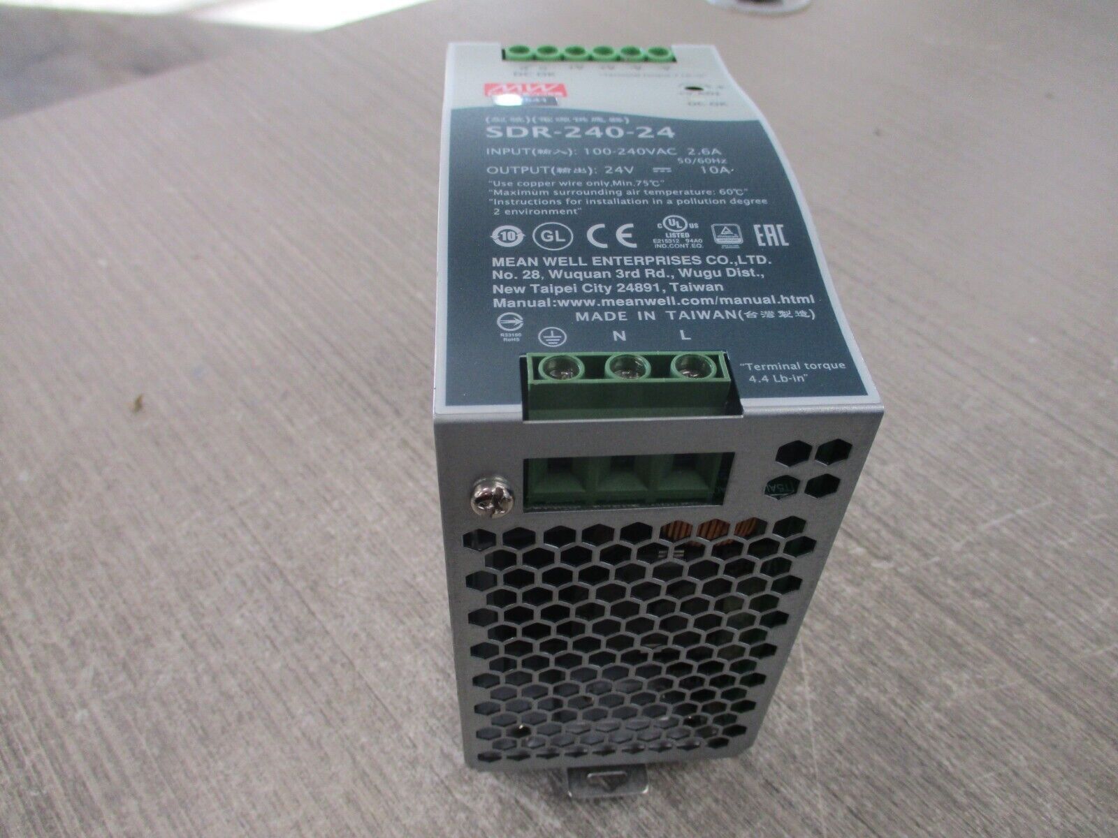 Mean Well Power Supply SDR-240-24 Used