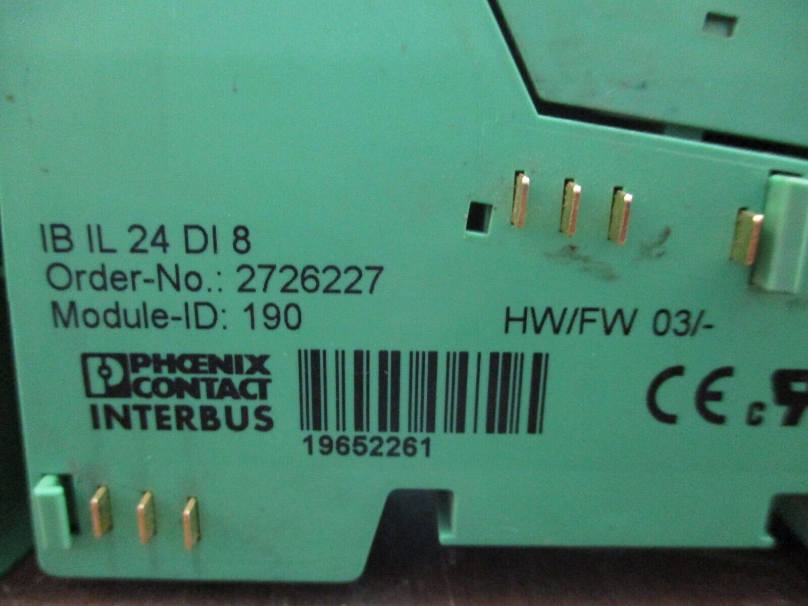 Phoenic Contact IBIL24DI8 Interbus Coupler 2726227 HW: 03 Used