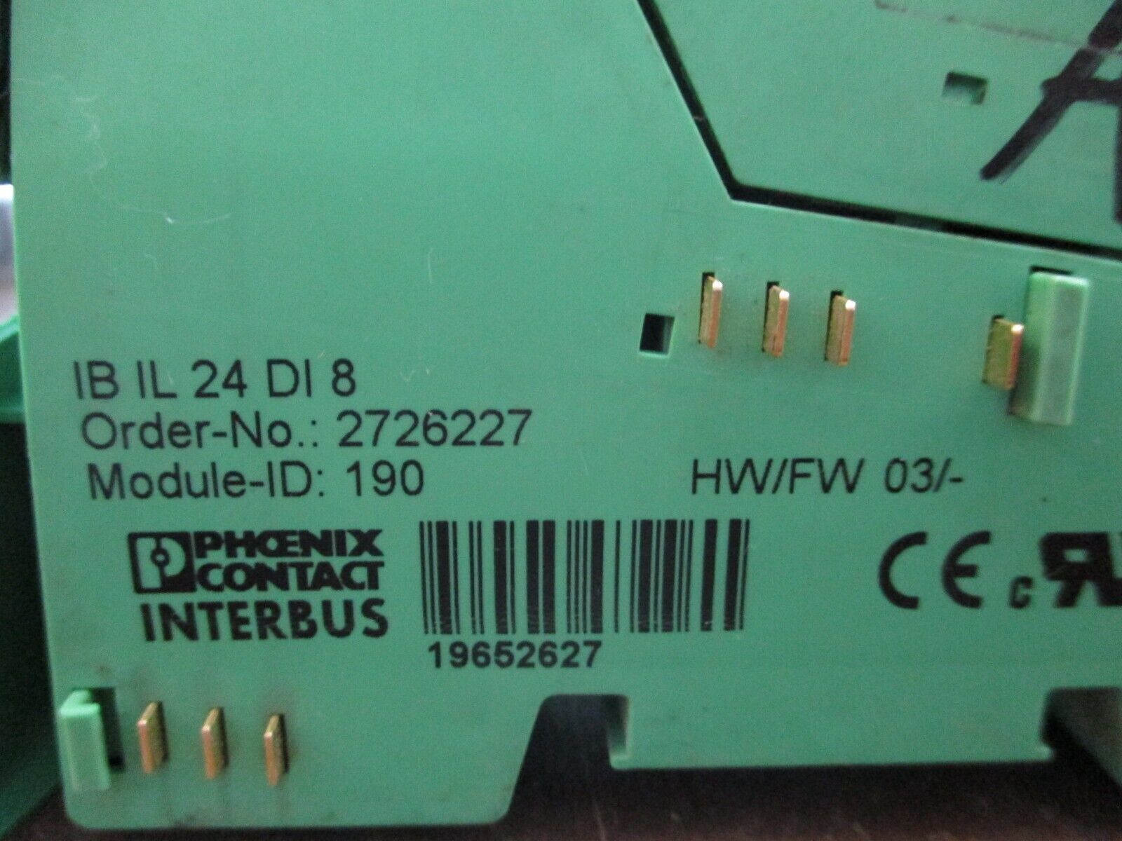 Phoenic Contact IBIL24DI8 Interbus Coupler 2726227 HW: 03 Used